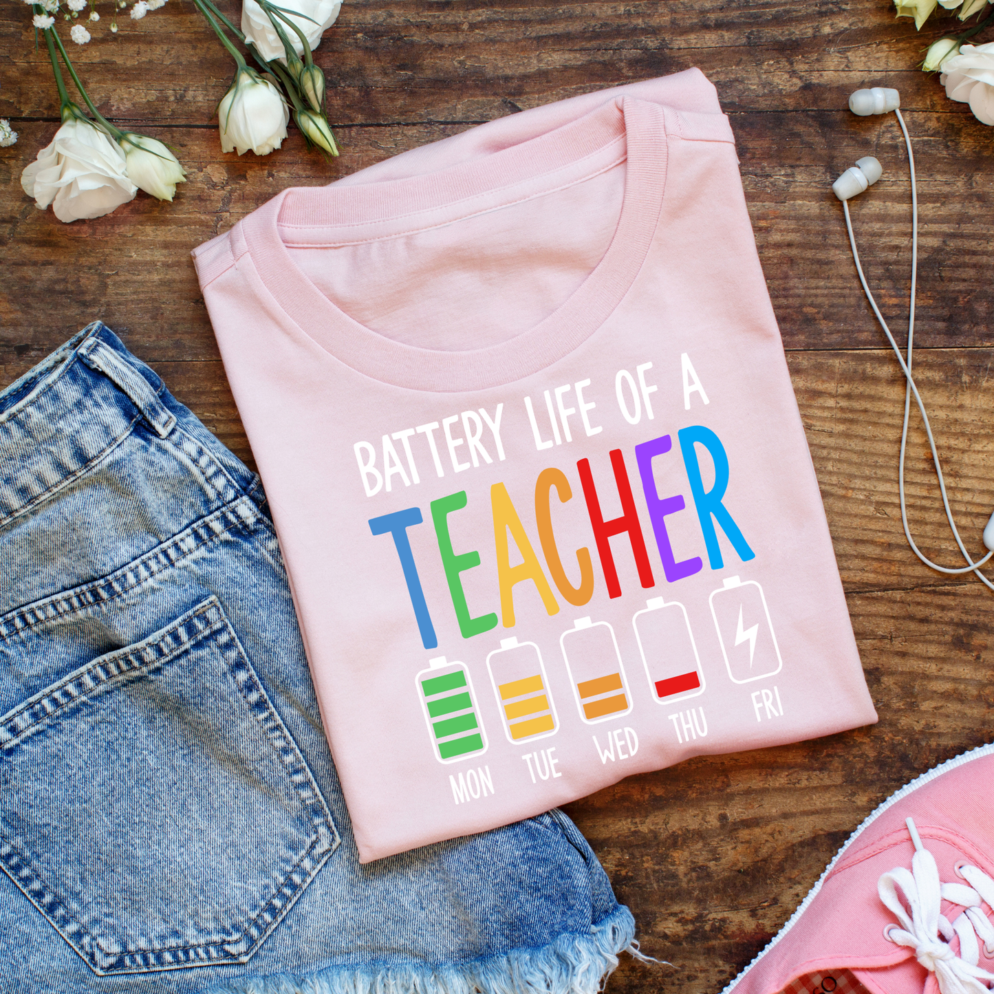 Battery Life Teacher Shirt