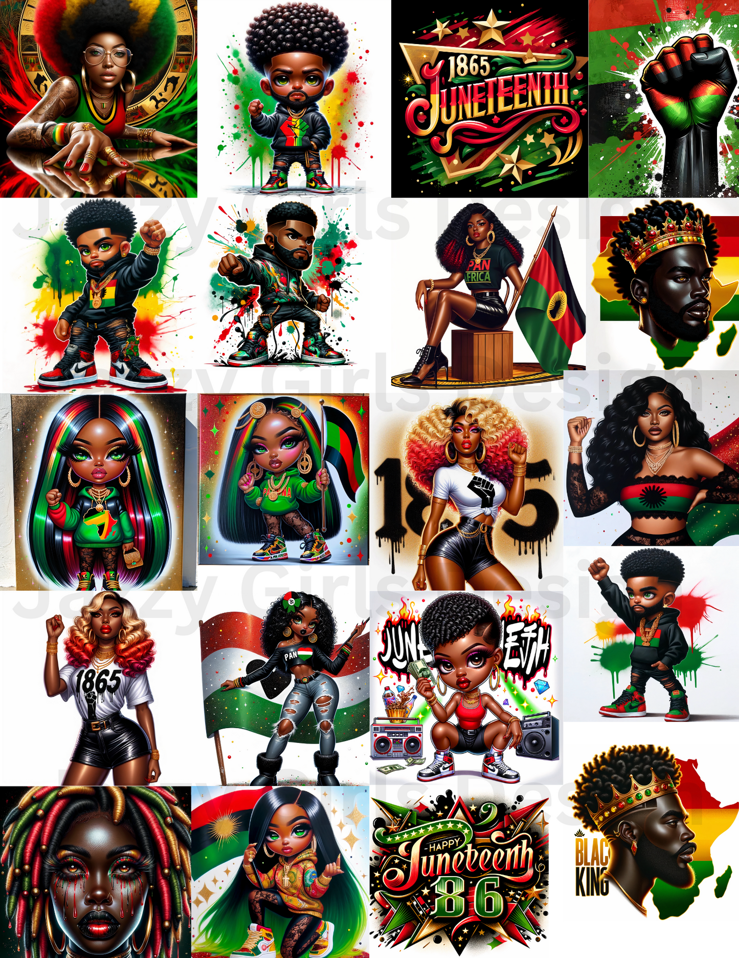 35 Juneteenth PNG Digital Designs