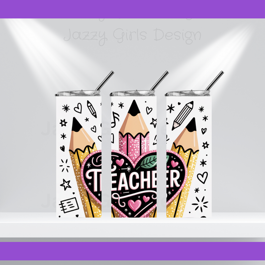 Teacher Heart Tumbler
