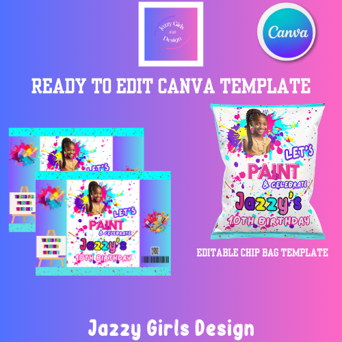 Painters Chip Bag Canva Template