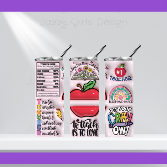 Custom 3D Design Teacher Tumbler